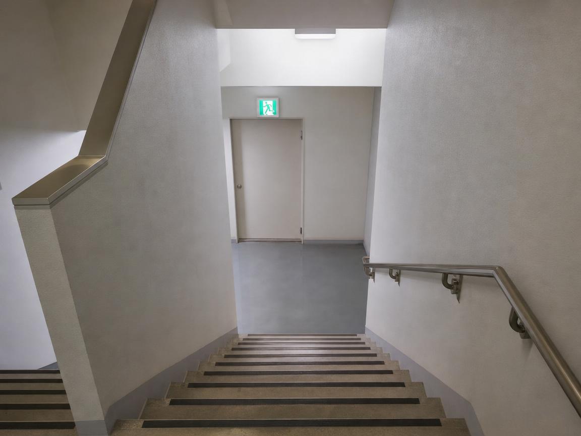 物が置かれていない屋内避難階段