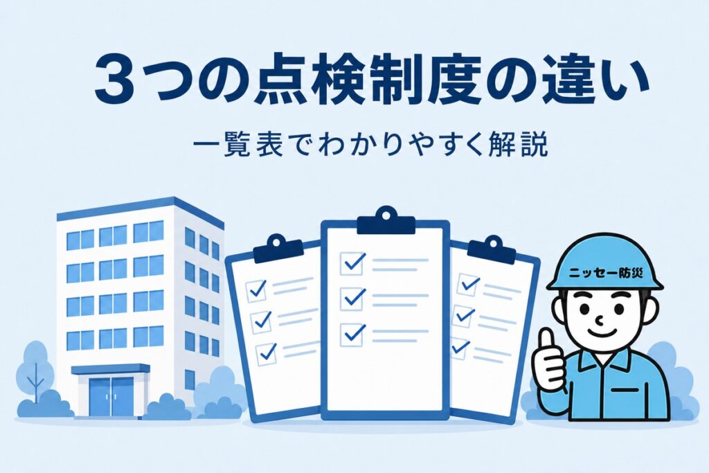 3つの点検制度の違い 一覧表でわかりやすく解説